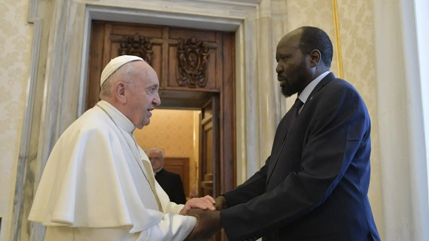 Pope Francis meets South Sudan's President Salva Kiir