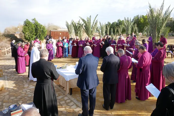 The Anglican Primates gathered on the banks of the Jordan River to celebrate the Eucharist
