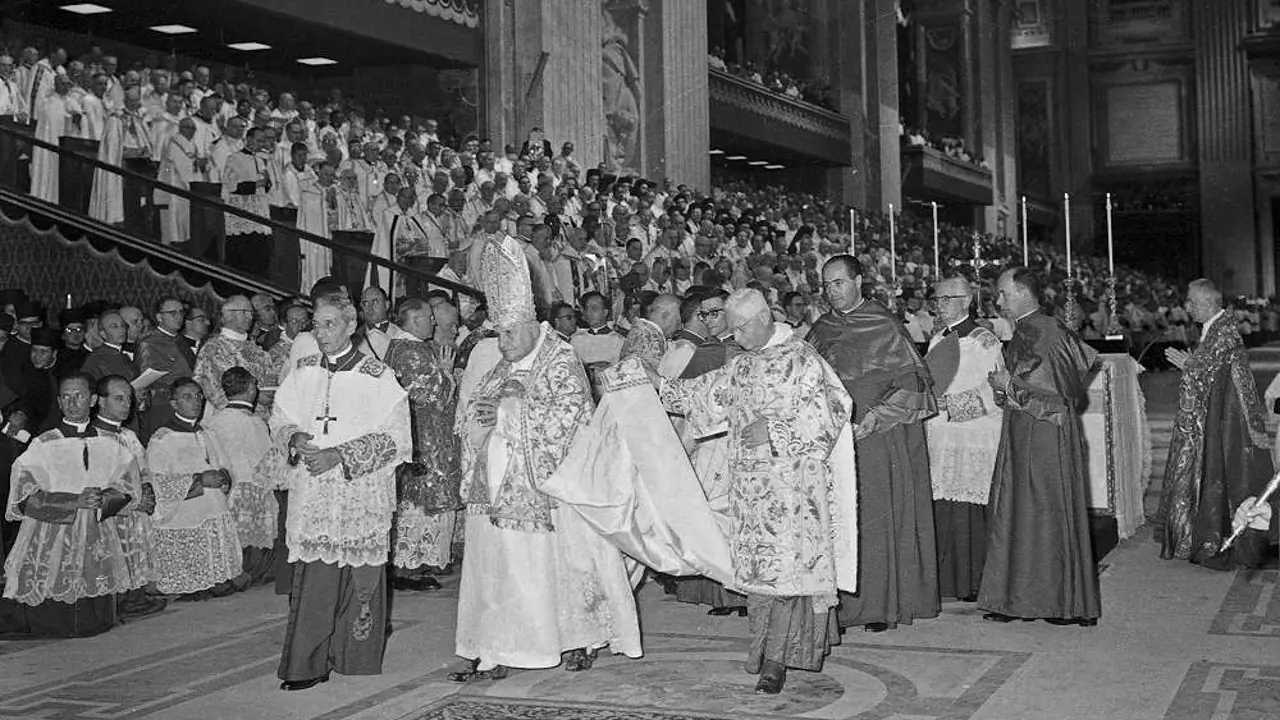 Pope John XXIII at the opening session of the Second Vatican Council