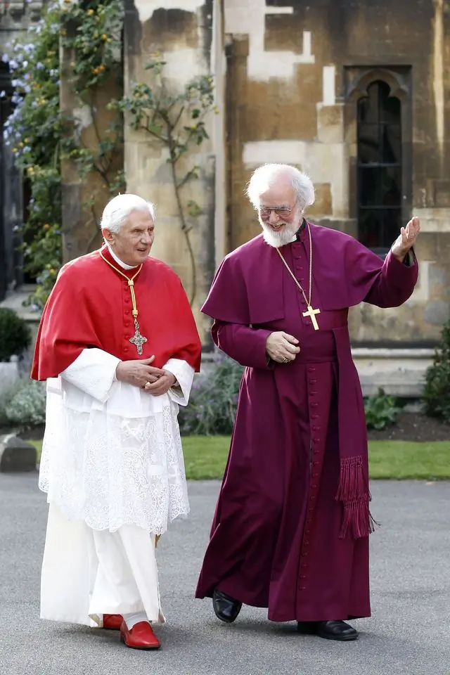 Pope Benedict XVI and Archbishop Rowan Williams on the occasion of the papal visit to the UK