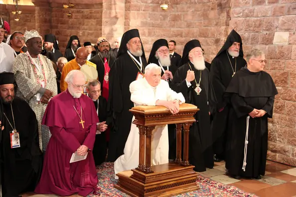 Archbishop Rowan Williams and Pope Benedict XVI attend Day of Reflection with ecumenical guests