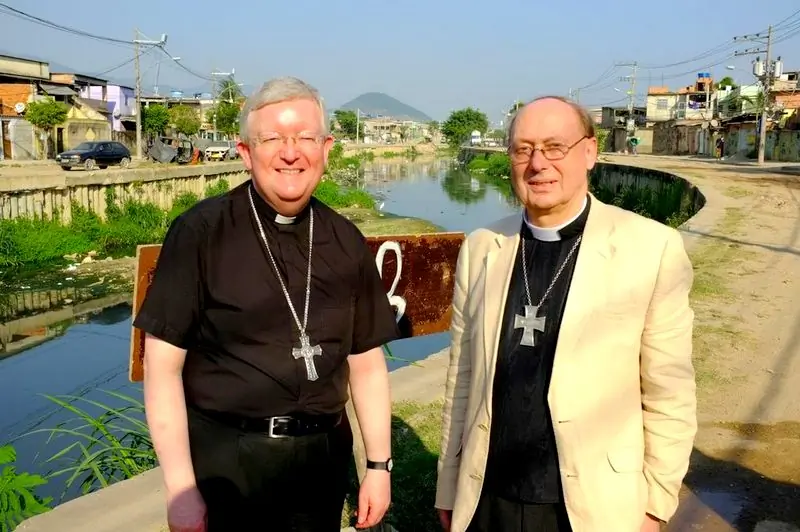 Archbishop Bernard Longley, co-chair, and Bishop Christopher Hill at ARCIC III in Rio de Janiero