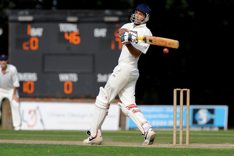 The Revd Matt Beeby, Curate of Christ Church, Mayfair, opens the batting for the Diocese of London in the Church Times Cup final; on his way to 69 not out. London beat the Diocese of Leeds by nine wickets to win the match – their fourth in a row.