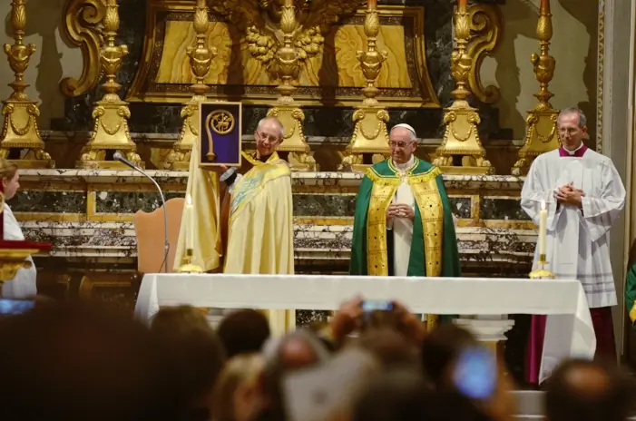 Pope Francis gave Archbishop Justin Welby a replica of the Crozier of St. Gregory the Great