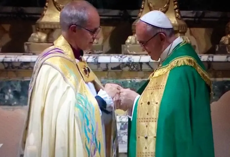 Archbishop Justin Welby gave Pope Francis a cross of nails from Coventry Cathedral