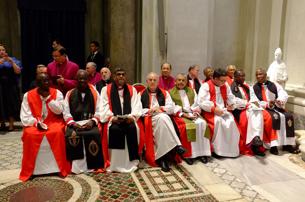 Some of the Anglican Primates seated near the altar at the Vespers in San Gregorio al Celio