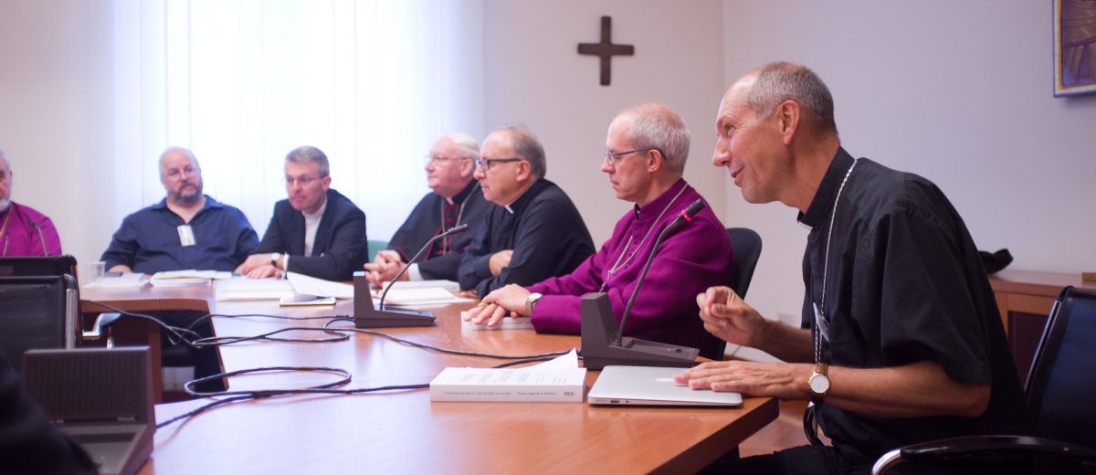 Archbishop of Canterbury, Justin Welby, met with IARCCUM at the offices of the PCPCU on October 6, 2016 immediately after his visit with Pope Francis
