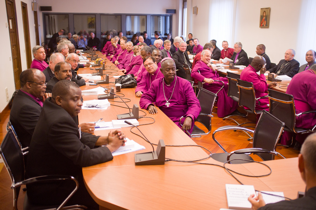 Archbishop of Canterbury, Justin Welby, met with IARCCUM bishops and the Anglican Primates at the offices of the PCPCU on October 6, 2016 immediately after his visit with Pope Francis