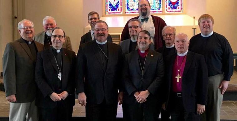 Representatives of the Anglican Church in North America, Lutheran Church-Missouri Synod, and Lutheran Church-Canada at the latest round of dialogue in St. Louis, Missouri
