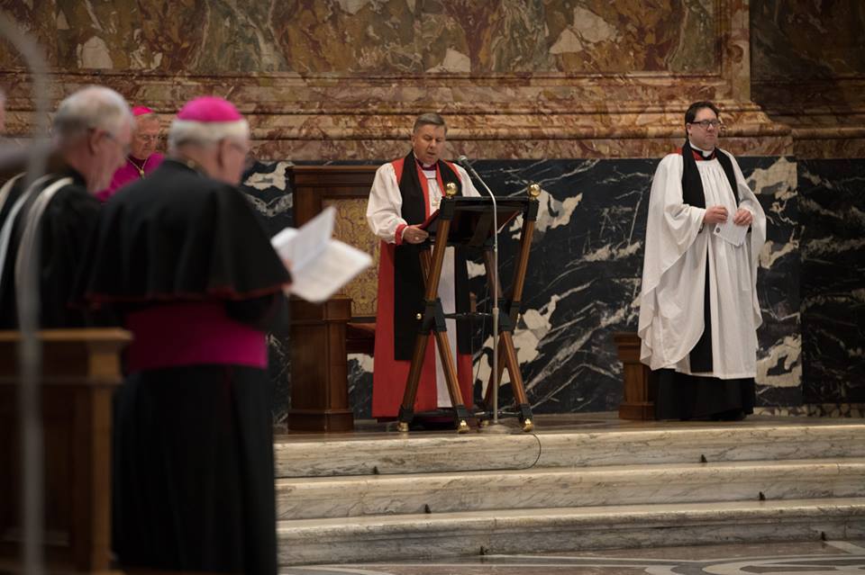 Archbishop Sir David Moxon, director of the Anglican Centre in Rome, presided at the first ever Anglican Evensong in St. Peter's Basilica