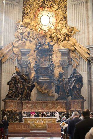Anglican Evensong was celebrated in St Peter's Basilica below Bernini’s great bronze sculpture encasing the relics of the Chair of St Peter