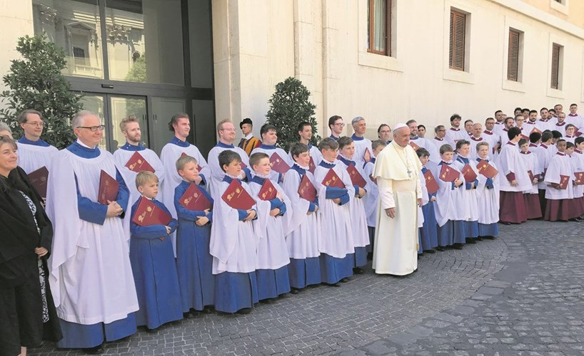 The choir of Hereford Cathedral was invited to join the choir of the Sistine Chapel on the steps of St Peter's, Rome, to sing for the two-hour St Peter's mass on 29 June 2018. The Dean of Hereford Cathedral, the Very Revd Michael Tavinor said: 'We felt today that we were playing our small part for the cause of Christian unity. Those choirboys will be telling their grandchildren about the day they came to Rome and sang for the Pope. It will always be with them'