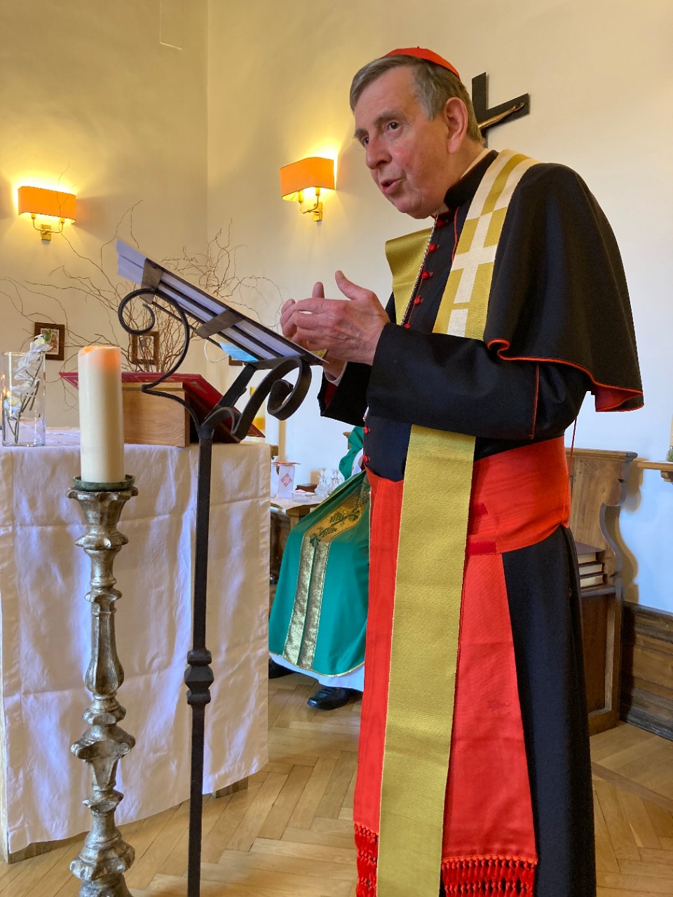 Cardinal Kurt Koch, president of the PCPCU, at the Anglican Centre in Rome during a liturgy celebrating the Venerable Bede