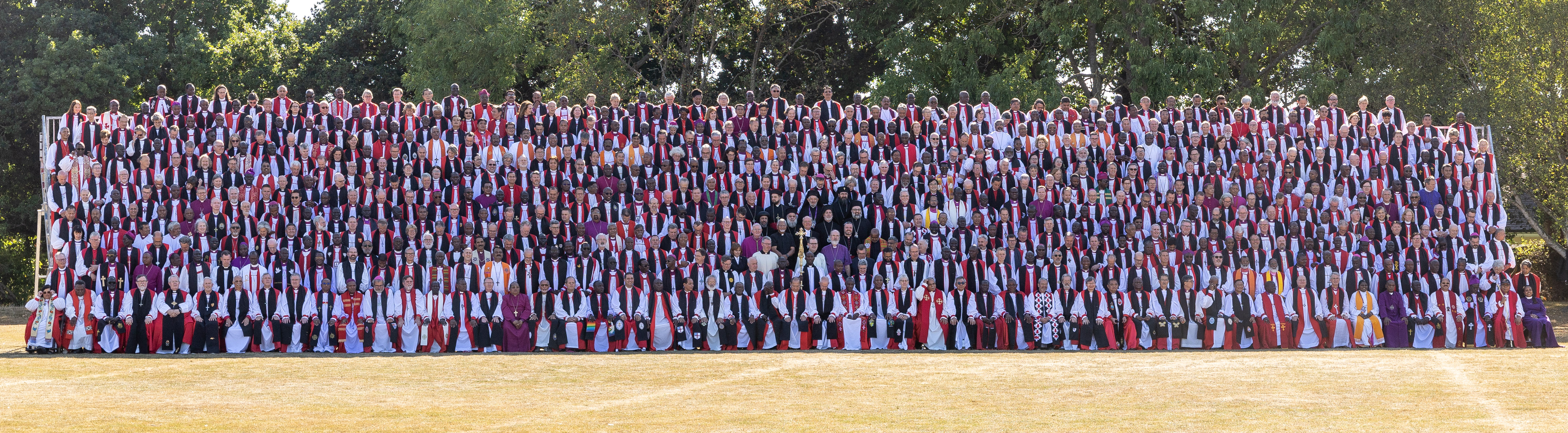 The Anglican Bishops and guests attending the Lambeth Conference pose for their group photograph during the 2022 Lambeth Conference at the University of Kent in Canterbury, United Kingdom