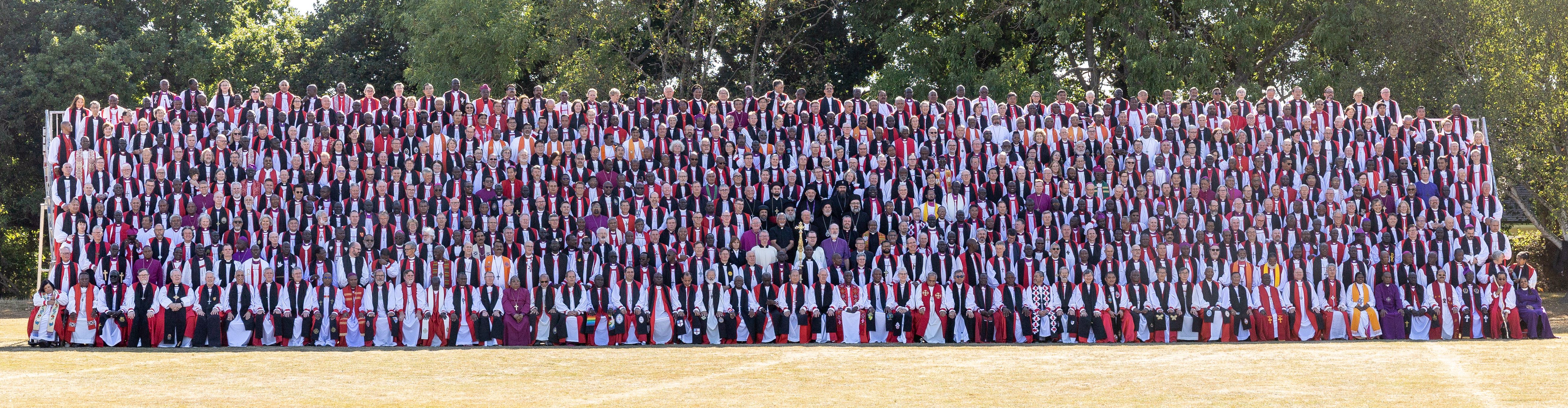 The Anglican Bishops and guests attending the Lambeth Conference pose for their group photograph during the 2022 Lambeth Conference at the University of Kent in Canterbury, United Kingdom