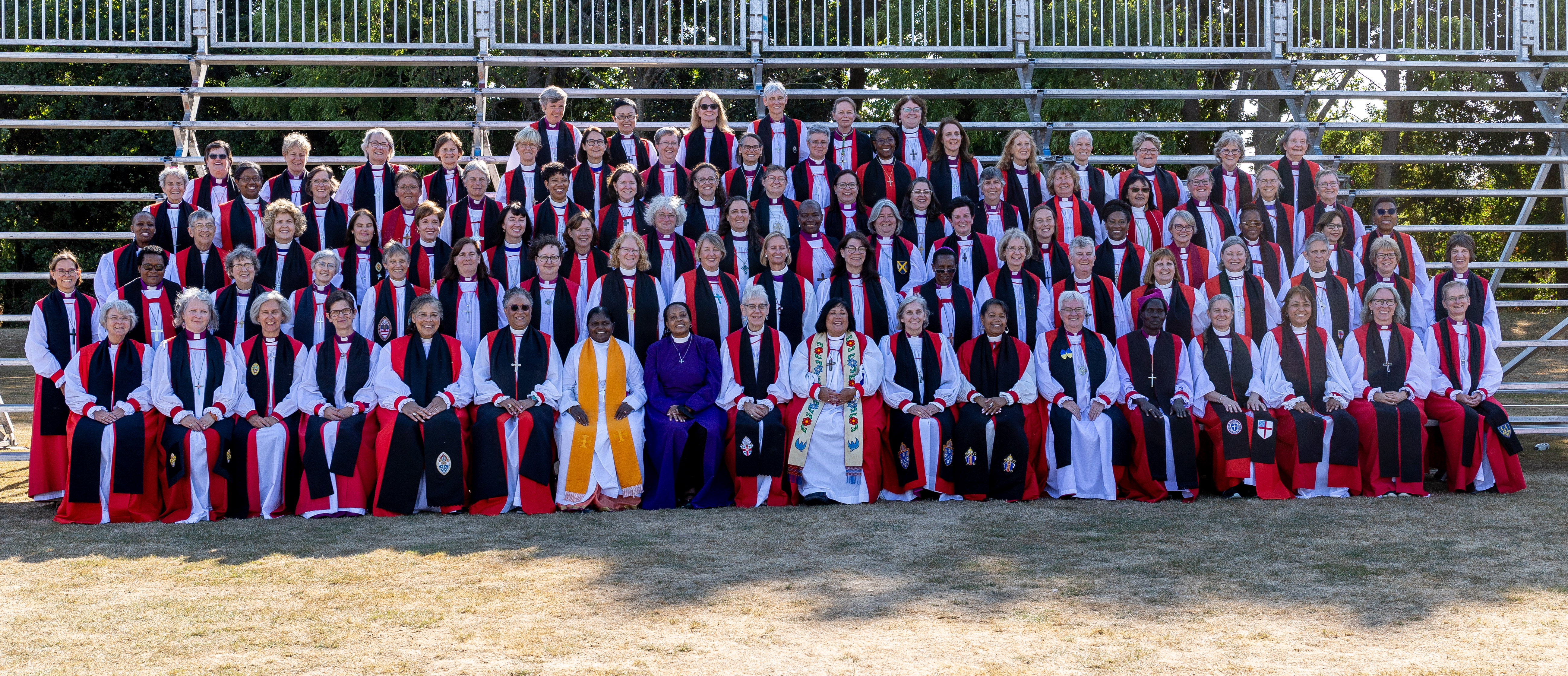 The women Bishops pose for their group photograph during the 2022 Lambeth Conference at the University of Kent in Canterbury, United Kingdom