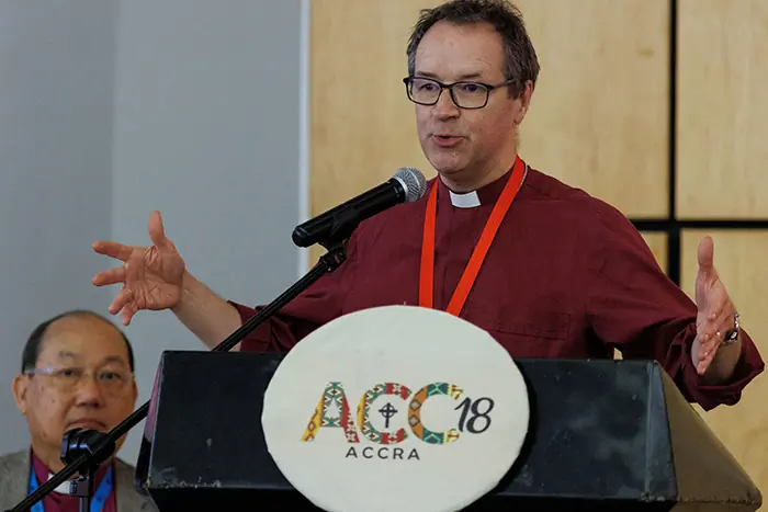 Bishop Graham Tomlin addresses members of the Anglican Consultative Council in Accra, Ghana