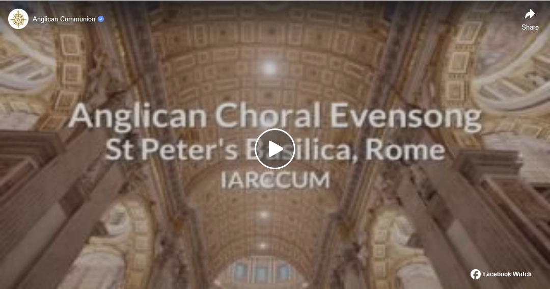 Anglican Choral Evensong at St Peter’s Basilica in Rome. The service was part of ‘Growing Together’, an ecumenical summit between Anglican and Catholic bishops facilitated by IARCCUM