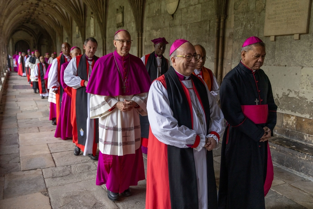 IARCCUM bishops in procession in the cloister of Canterbury Cathedral