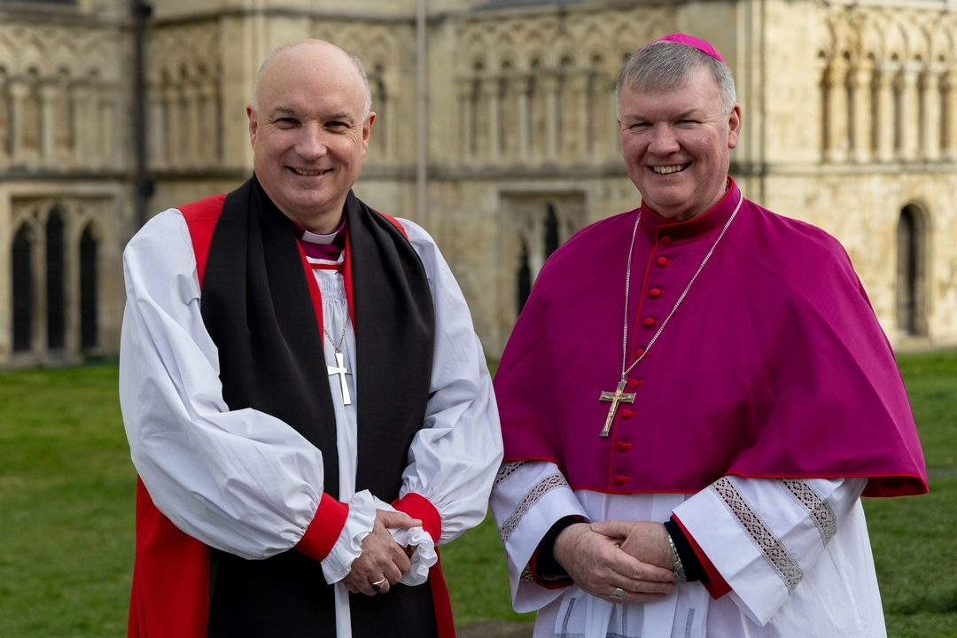 IARCCUM bishops from Ireland, Rt Rev Adrian Wilkinson, bishop of Cashel, Ferns & Ossory, and Most Rev Niall Coll, bishop of Ossory. Bishop pairs from 27 countries were commissioned by Pope Francis and Archbishop of Canterbury Justin Welby at the Basilica of St Paul Outside the Walls