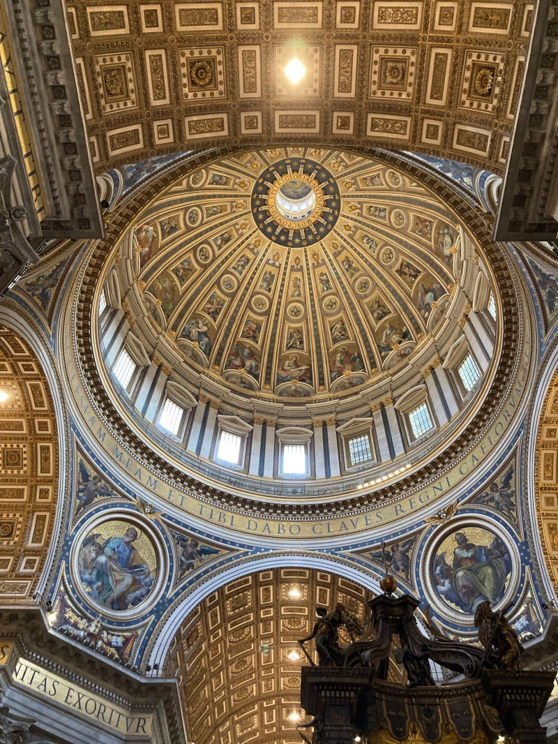 The interior dome of St Peter's Basilica in Rome