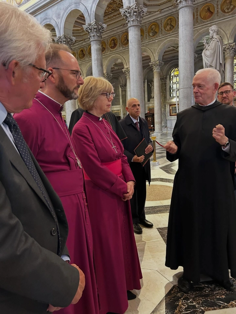 The second stop on her pilgrimage to the tombs of the Apostles, Archbishop of Canterbury Sarah Mullally visited the Basilica of St Paul Outside the Walls