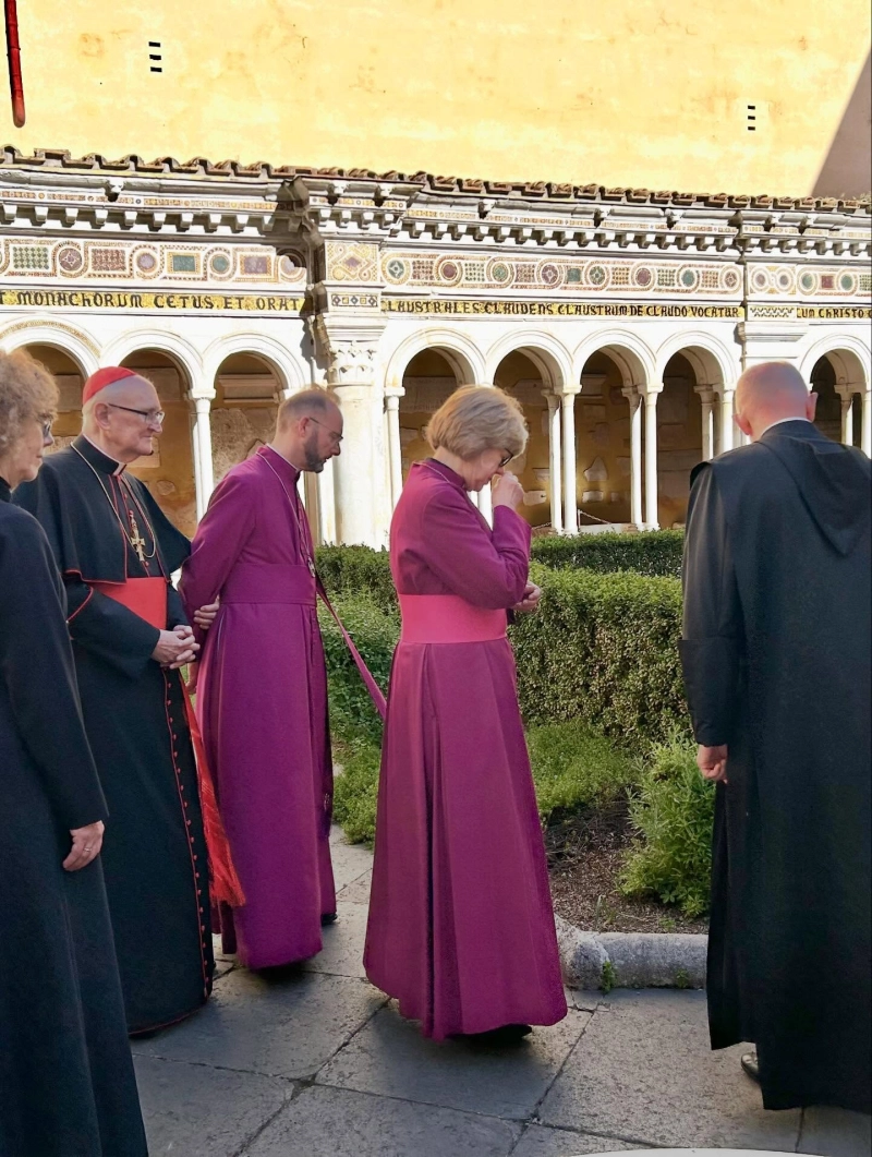 The second stop on her pilgrimage to the tombs of the Apostles, Archbishop of Canterbury Sarah Mullally visited the Basilica of St Paul Outside the Walls