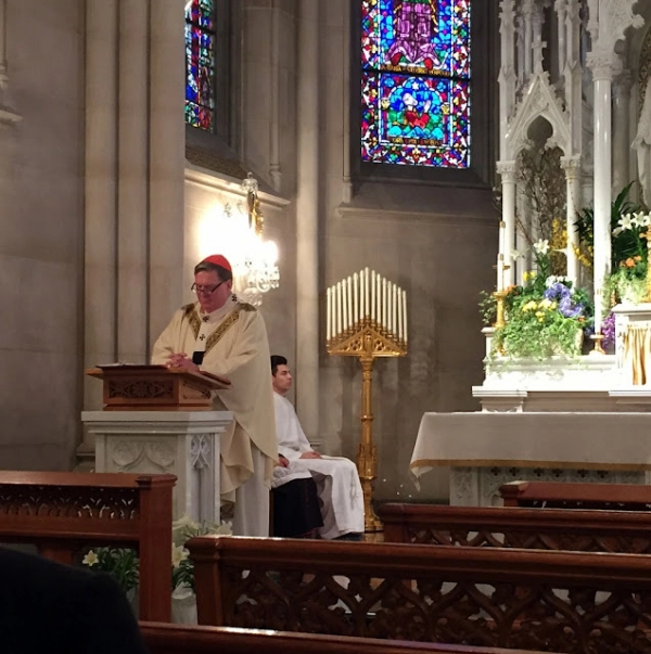 Cardinal Joseph Tobin of Newark, New Jersey preaching during the meeting of the Malines Conversation Group