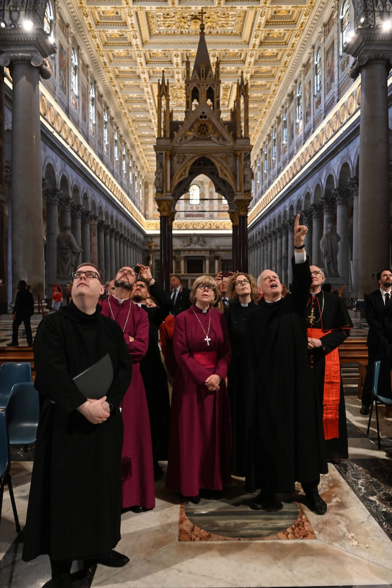 Archbishop of Canterbury Sarah Mullally touring the Basilica of St Paul Outside the Walls