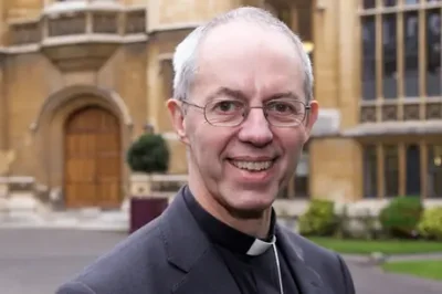Archbishop of Canterbury Justin Welby standing outside Lambeth Palace