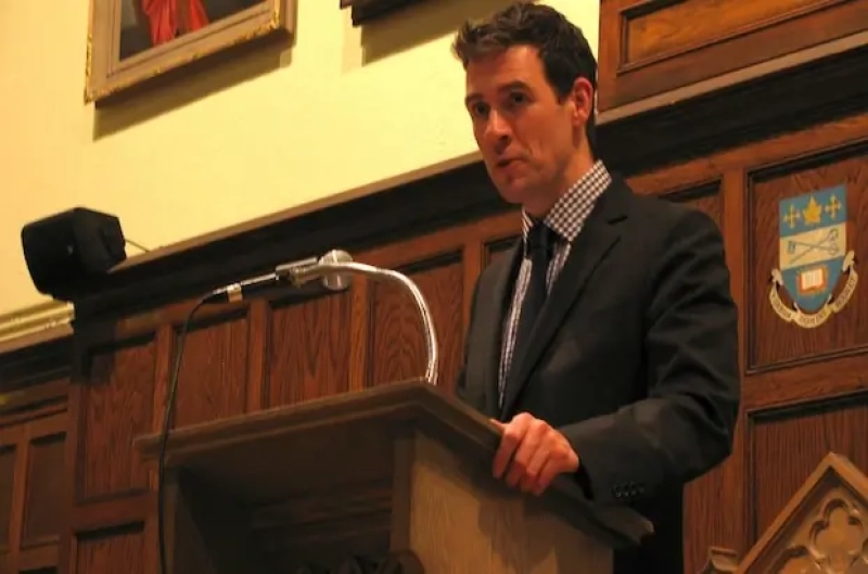 Ambassador Andrew Bennett addresses Wycliffe College and St. Augustine Seminary students at Wycliffe College