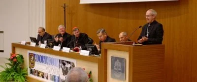 Archbishop Justin Welby speaking at the symposium at the Gregorian University