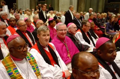 Some of the IARCCUM bishops seated at the papal vespers at San Gregorio al Cielo