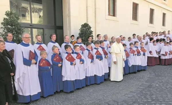 The choir of Hereford Cathedral was invited to join the choir of the Sistine Chapel on the steps of St Peter's, Rome, to sing for the two-hour St Peter's mass on 29 June 2018. The Dean of Hereford Cathedral, the Very Revd Michael Tavinor said: 'We felt today that we were playing our small part for the cause of Christian unity. Those choirboys will be telling their grandchildren about the day they came to Rome and sang for the Pope. It will always be with them'