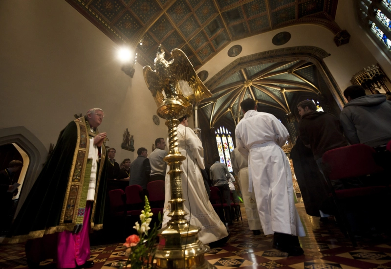 Archbishop of Birmingham Bernard Longley, the Catholic co-chair of ARCIC-III, is pictured here at a service of Vespers