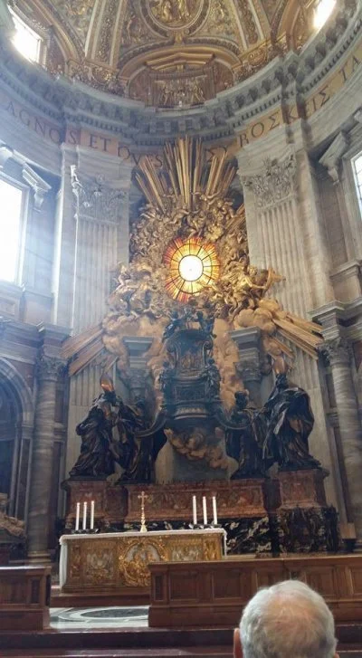 Anglican Evensong was celebrated in St Peter's Basilica below Bernini’s great bronze sculpture encasing the relics of the Chair of St Peter