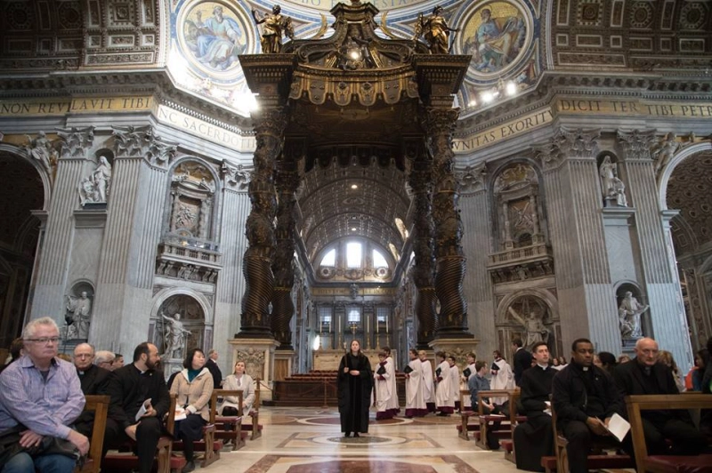 The procession at the first Anglican Evensong in St. Peter's Basilica
