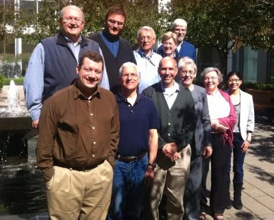 The Anglican-Roman Catholic Dialogue of Canada meeting in May 2013. Back: Raymond Lafontaine, Alexander Laschuk, David Neelands, Catherine Clifford, Kevin Flynn, Front: Bruce Myers, Joseph Mangina, Bishop Don Bolen, Bishop Linda Nicholls, Eileen Conway, Carolyn Chau