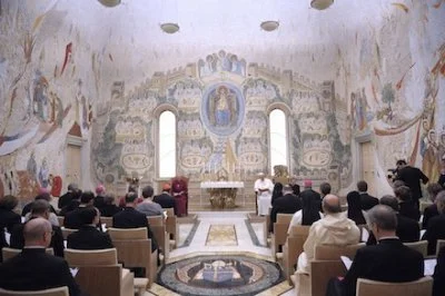 Archbishop Welby and Pope Francis at prayer together