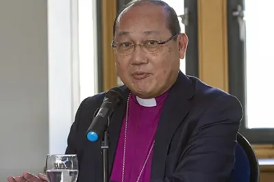 The Archbishop of Hong Kong, Paul Kwong, at a press conference at the conclusion of the 2017 Primates’ Meeting