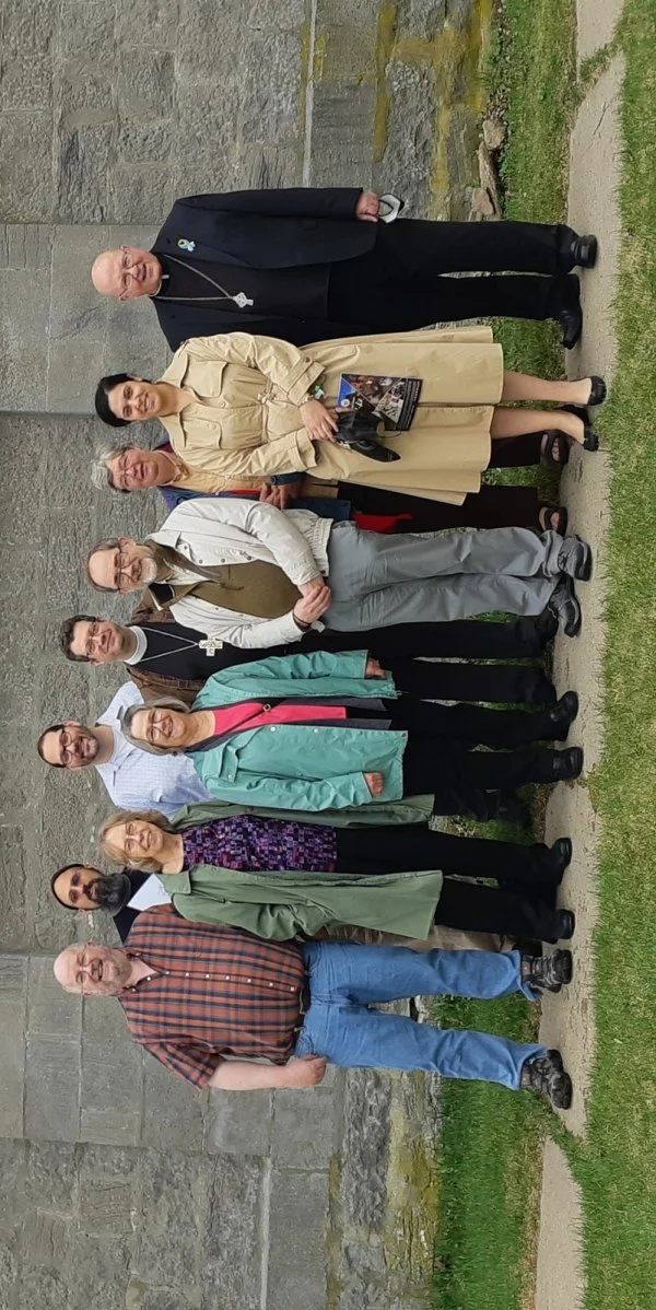 Anglican-Roman Catholic Dialogue of Canada meeting at Châteauguay, Québec, 2-5 May 2022. L-R: Nicholas Jesson, Dr. Brian Butcher (staff), Sr. Donna Geernaert sc, Rev. Canon Dr. Scott Sharman (staff), Bishop Cynthia Halmarson (observer), Bishop Bruce Myers (co-chair), Rev. Dr. Iain Luke, Rev. Marie-Louise Ternier, Ana de Souza (staff), and Archbishop Brian Dunn (co-chair). Missing: Adèle Brodeur and Dr. Nicholas Olkovich
