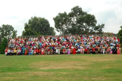 Bishops spouses sit for a photo at the 2008 Lambeth Conference