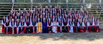 The women Bishops pose for their group photograph during the 2022 Lambeth Conference at the University of Kent in Canterbury, United Kingdom