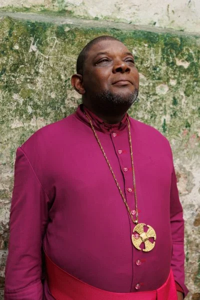 Cyril Kobina Ben-Smith, Primate of the Church of the Province of West Africa, in one of the dungeons at Cape Coast Castle in Ghana used to hold enslaved people before they were loaded onto ships to be taken to the Americas. The eighteenth Anglican Consultative Conference held at the Accra Marriott Hotel, Accra, Ghana