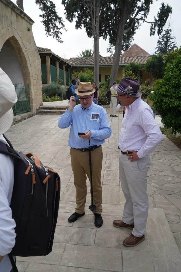 Revd Martin Browne OSB and Dr Christopher Wells, co-secretaries of ARCIC III, at the dialogue meeting in Larnaca, Cyprus