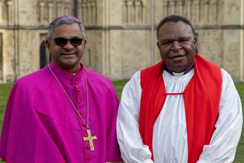 IARCCUM bishops from Papua New Guinea, Most Rev Rozario Menezes, SMM, bishop of Lae and Rt Rev Nathan Ingen, bishop of Aipo Rongo & Primate. Bishop pairs from 27 countries were commissioned by Pope Francis and Archbishop of Canterbury Justin Welby at the Basilica of St Paul Outside the Walls