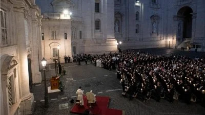 An Ecumenical Prayer Vigil took place on Friday, 11 October, in the Square of the Roman Protomartyrs at the Vatican, attended by Pope Francis and participants in the second session of the XVI Ordinary General Assembly of the Synod of Bishops from 2-27 October 2024