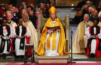 The newly enthroned Archbishop of Canterbury, Sarah Mullally