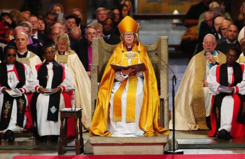 The newly installed Archbishop of Canterbury, Sarah Mullally