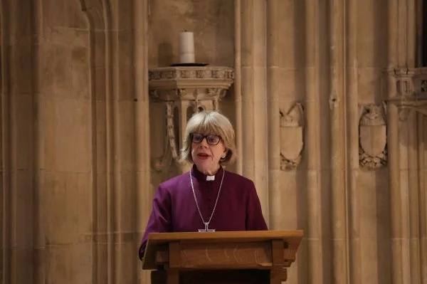 The new Archbishop of Canterbury, Sarah Mullally, speaking at an ecumenical service of Morning Prayer in Canterbury Cathedral to mark the 60th anniversary of the Common Declaration of Pope Paul VI and Archbishop Michael Ramsey